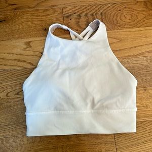 Lululemon sizehigh neck long line ribbed crop top with built in bra